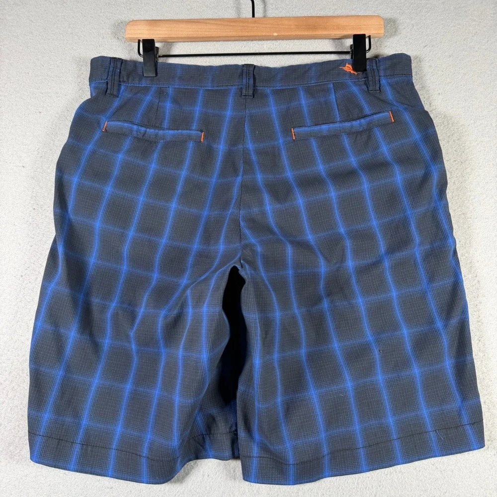 Tommy Bahama Paradise Tech‎ Mens Blue Plaid Performance Shorts Size 33 34x9